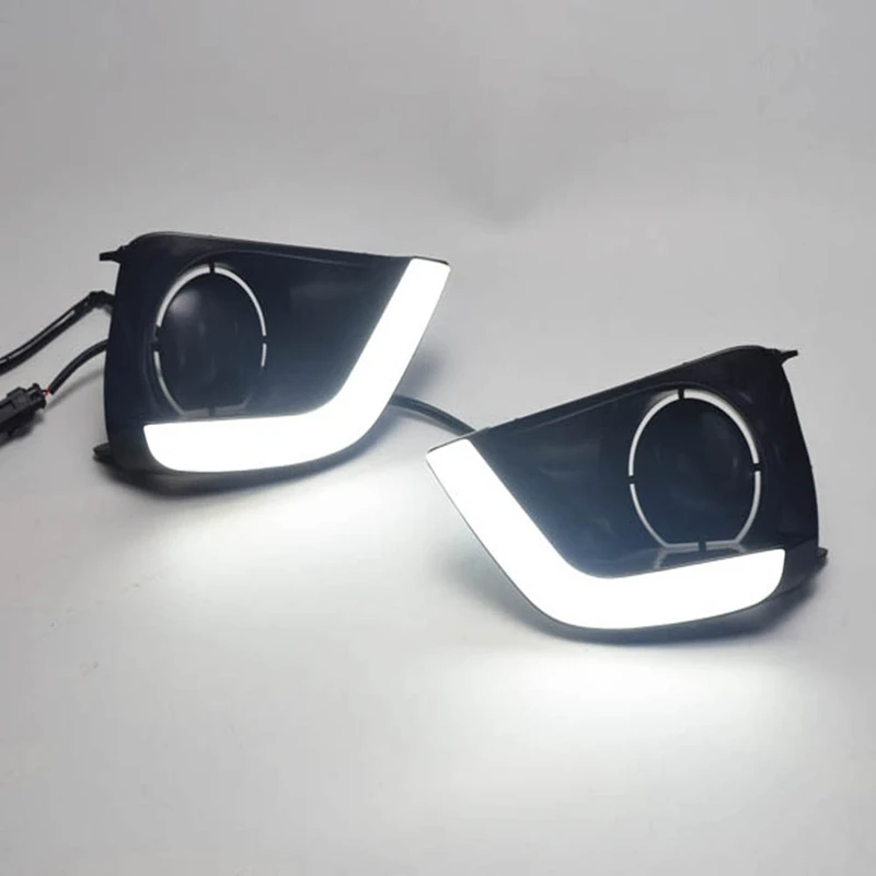 

Waterproof LED DRL Daytime Running Light for Toyota Vios 2014-2016 Fog Lamp Cover with Turn Signal Light