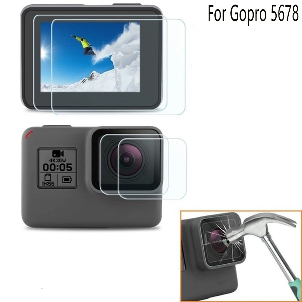 Новый протектор из закаленного стекла для Go Pro Gopro Hero 5 6 7 8 Hero5 Hero6 Hero7 крышка