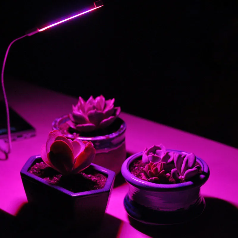 1pcs 3W/14LED Grow Light USB Red & Blue Hydroponic Plant Growing Light Bar for Desktop Plant Flower Growing Support