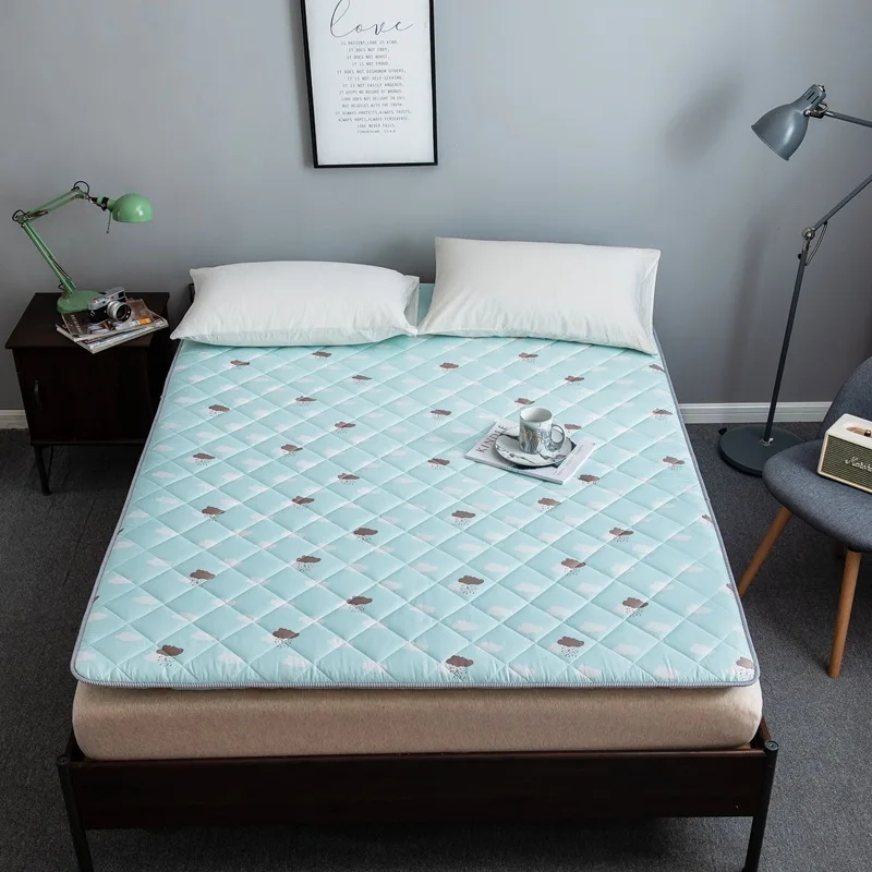 

Thick Brushed Printed Foldable Sponge Mattress Tatami Single Double Student Dormitory Coaster Factory Wholesale