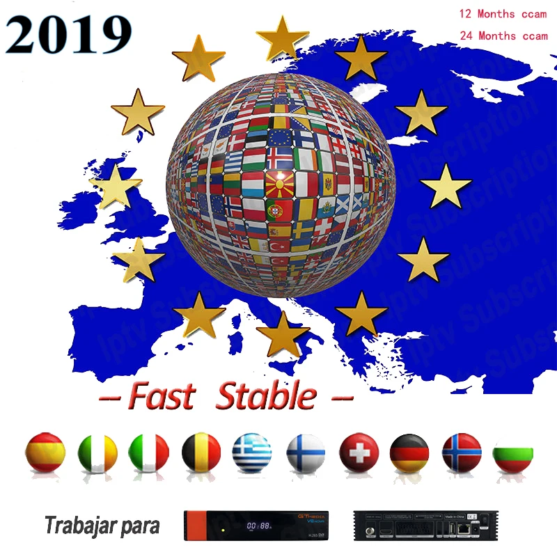 Spain Receptor Cccam 1 Year Portugal Germany Poland europe Satellite tv Receiver 7 Clines Ccam For| |
