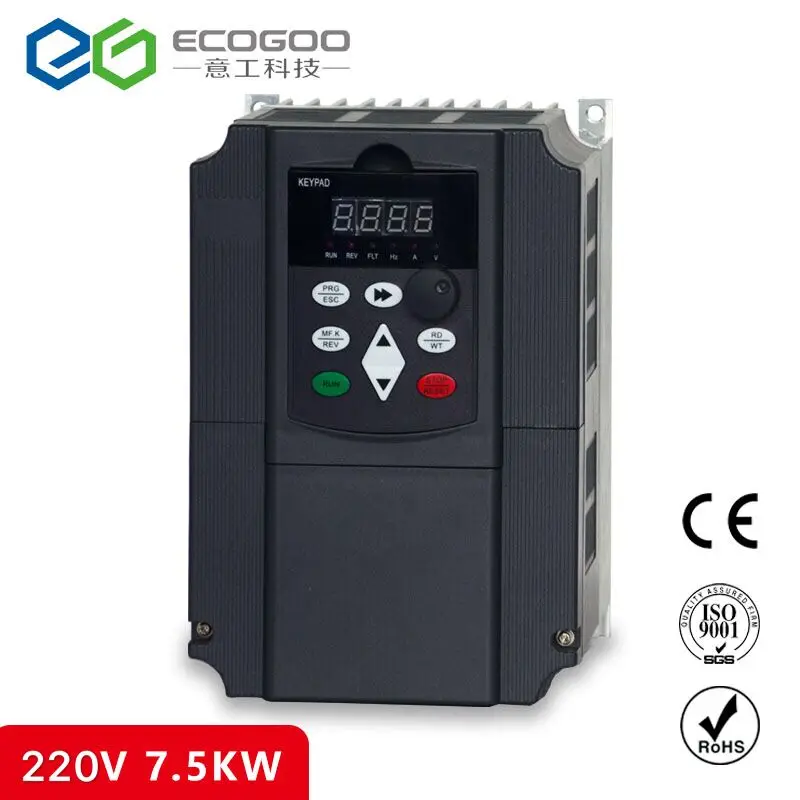 Новое поступление Huanyang 7.5kw 220v инвертор с векторным управлением частотно-регулируемый привод VFD Прямая с фабрики - Цвет: 220v 7.5kw