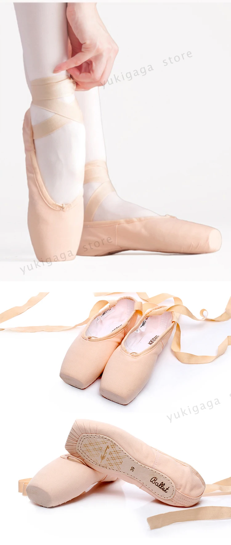 Детей и взрослых Балетные пуанты женские туфли для танцев для профессиональных занятий балетом, танцами обувь с лентами; женская обувь