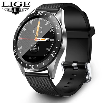 

LIGE New Smart Watch IP68 Heart Rate Monitor Fitness Watch Blood Pressure Alarm Clock Pedometer Sports Smart Watch Men Women+Box