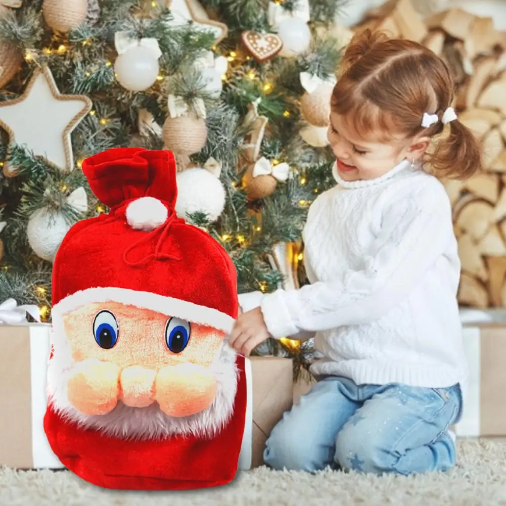 

1Pcs Christmas Kids Candy Bags Pouch Cotton Santa Sack Drawstring Storage Pouch Xmas Gift Bag Christmas Decoration Supplies