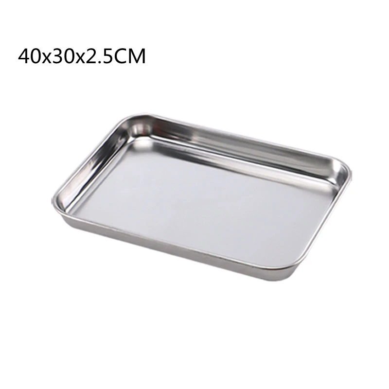 Frcolor Trays Plate Tray Dredging Kitchen Pan Stainless Breading Pans  Bakeware Bake Supplies Barbecue Sushi Rustproof Food 