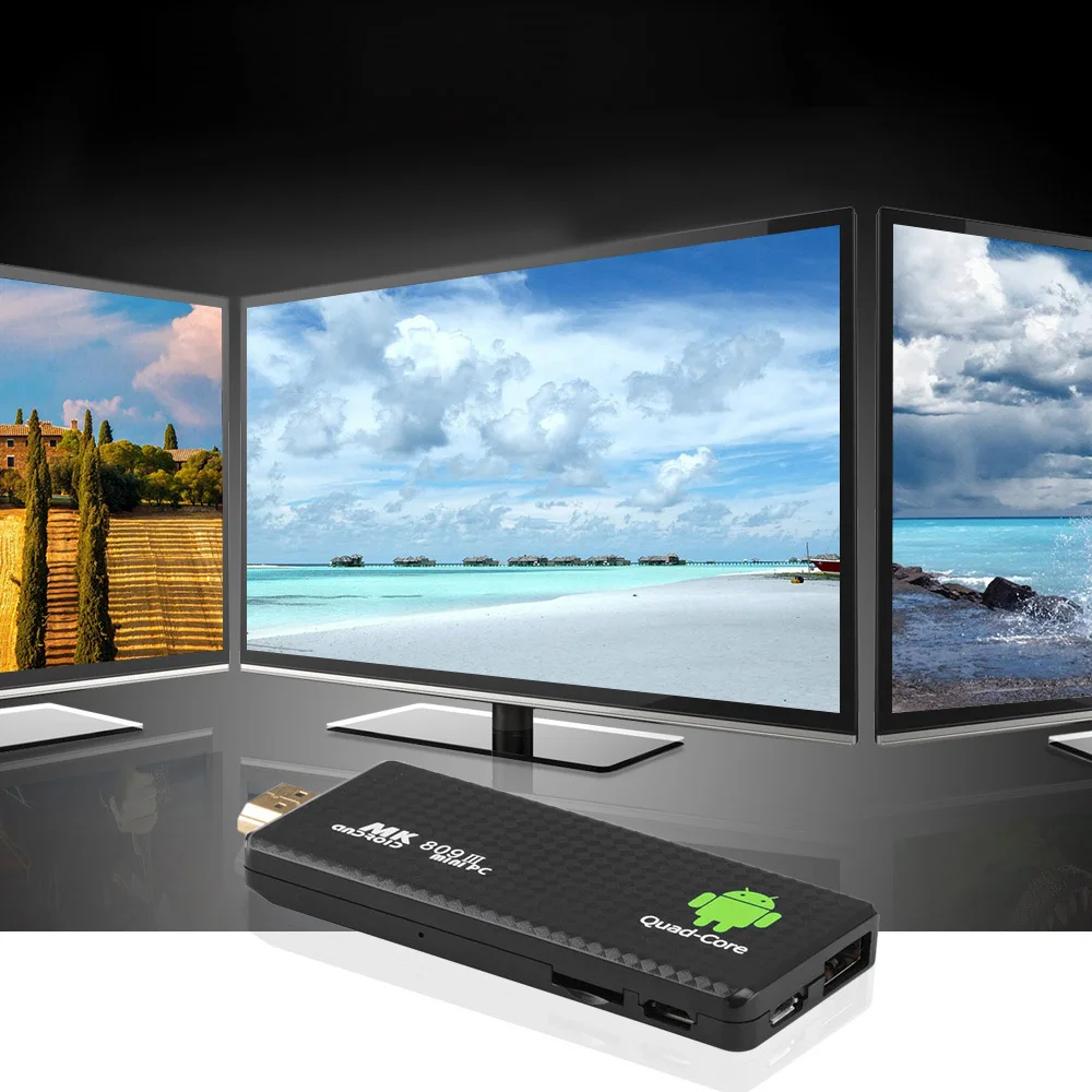 MK809 Android 7 1 ТВ адаптер с четырёхъядерным процессором RK3229 2 ГБ/16 ГБ UHD 4K HD 3D мини ПК