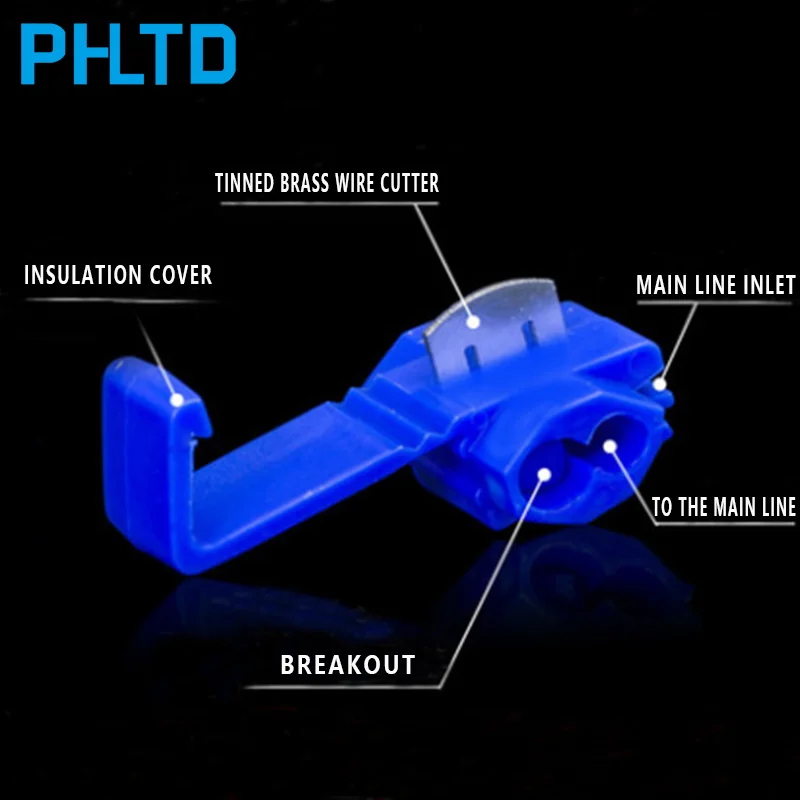 Комплект из синей футболки Форма жильный кабель Разъемы быстрого терминал филиал зажим провода электрический разъем подключения 50 шт./пакет автомобильный аудио комплект