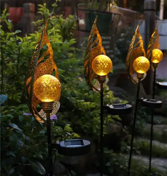 

LED Solar Powered Light Leaf Shape Outdoor Garden Lamp Waterproof Landscape Home Lawn Yard Lamp Decor warm light