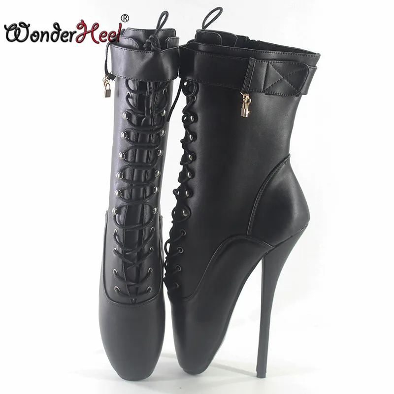 Wonderheel/хит продаж новые женские ботинки на шпильках 7 дюймов фиолетовые матовые
