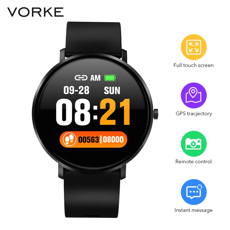 

Vorke VK18 Smart Watch Full Touch Screen Fitness Tracker Heart Rate Monitor Blood Pressure Measure Sport Functional Wristband