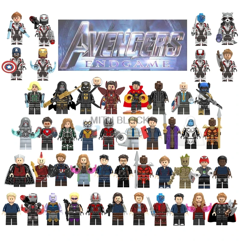 

Avengers 4 Endgame Thanos Thor Rocket Raccoon War Machine Spiderman Ant-Man Black Widow Nebula Classic Building Blocks