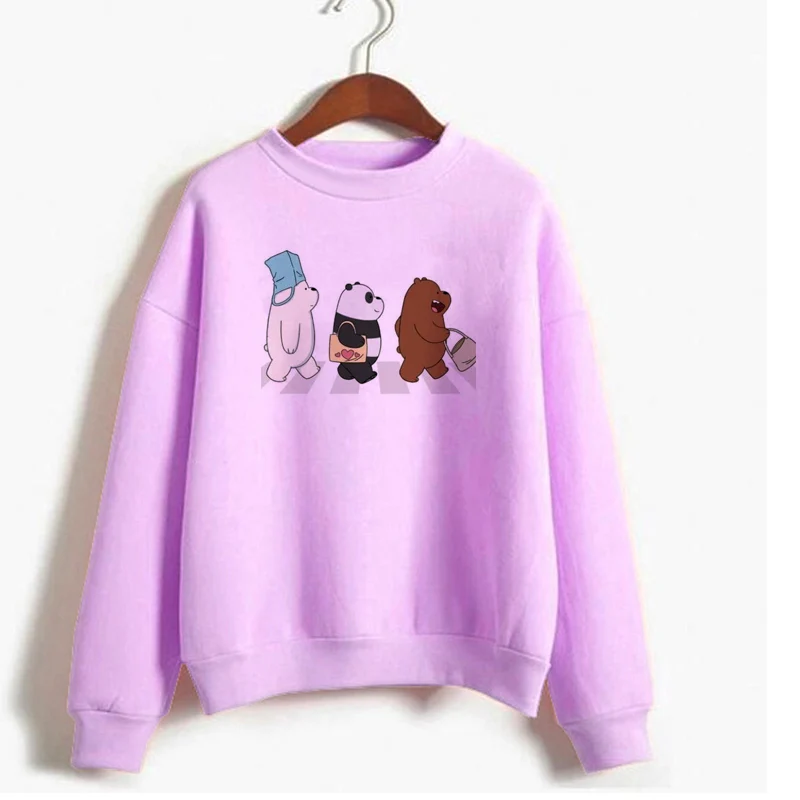 Harajuku Kawaii We Bare толстовка с медведем Женская Повседневная Милая Толстовка Padan Женский пуловер для девочек белый розовый негабаритный свитер с капюшоном одежда - Цвет: 24
