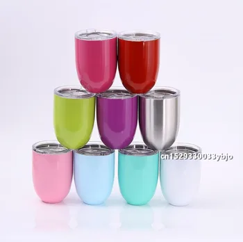 

100pcs 10oz Egg Cup Wine Tumbler Stemless Mugs Double Wall Stainless Steel Vacuum Insulated Travel Cup Beer Wine Glasses Tumbler