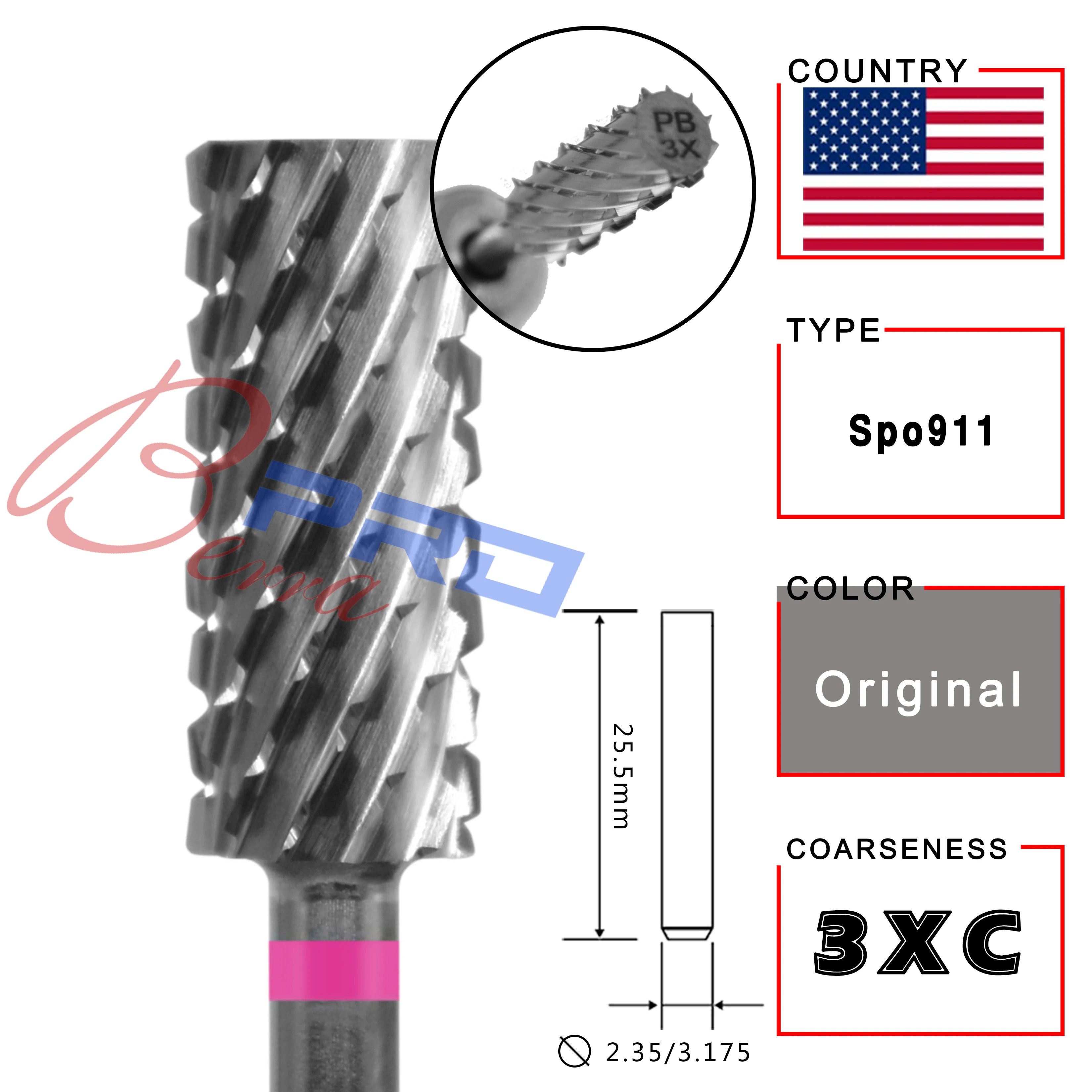 RolinStar 5,35 Kleines Schaft Original Stahl Hartmetall Maniküre Nagelbohrer Feile Zubehör Pediküre Drehen Grat – Detail 3