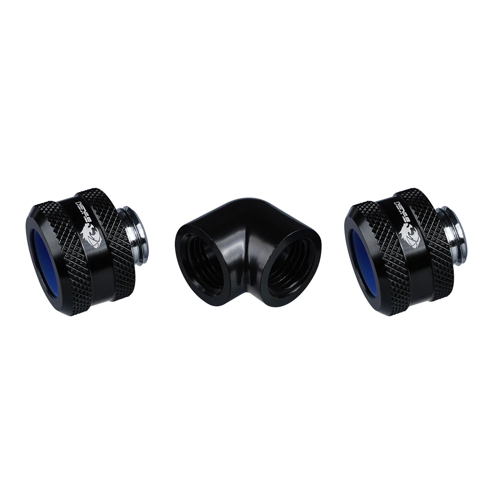 4pcs/lot Bykski Anti Falling  OD 12MM 14mm16MM  PETG PMMA Hard Tube 90 Degree Double Hand Compression Fittings