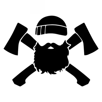 

Car Sticker Lumberjack Cross Axle Personality Bumper PVC Decal Car Sticker Creative Waterproof Sunscreen Black/white,17cm*13cm