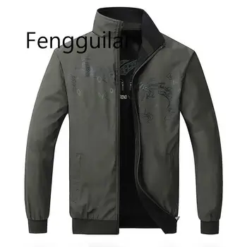 

Men Jacket New Spring Autumn Sports Clothes Stand Collar Sportswear Coats Zipper Sweatshirt Male Tracksuit Plus Size 5XL