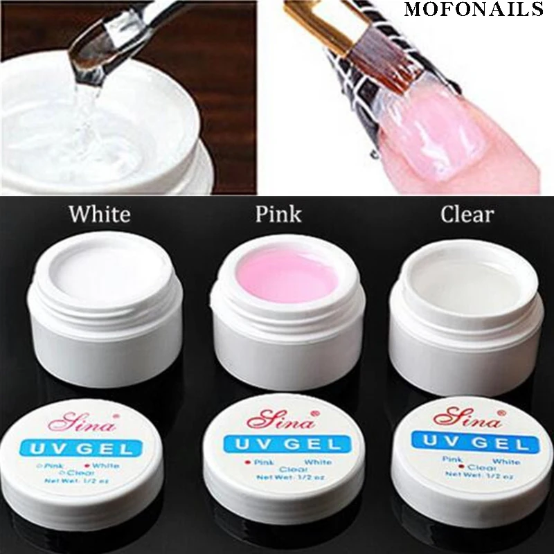 

1PCS Nail Poly UV Gel Builder Nail Tips White/Pink/Clear Gel Building Crystals 15ml Nail Gel For Nail Art Design Polygel ,GY0711