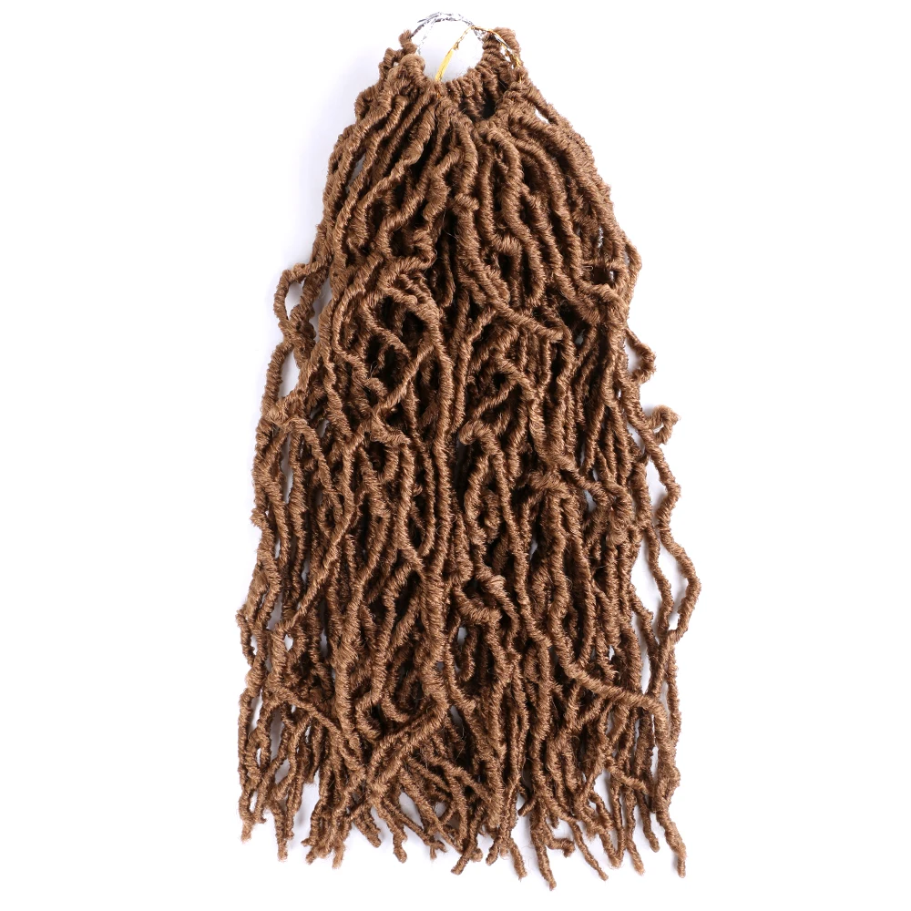 Aigemei Nu Locs богиня Faux Locs Curly Омбре косички волос 18 дюймов 21 прядь/упаковка синтетические крючком косички волос Exntension