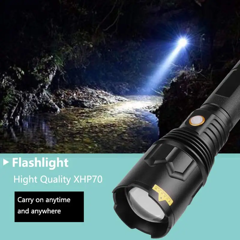 Lanterna Tática Modos Led Recarregável P70 Foco Zoom Caça Lâmpada 5 Usb 12 Lanterna tática 5 modos usb led lanterna