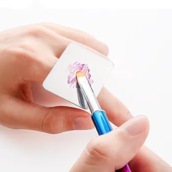 

1pc Make up Cream Foundation Mixing Palette Salon Manicure Finger Ring Color Palette Cosmetic Make up Tool Stainless Steel Plate