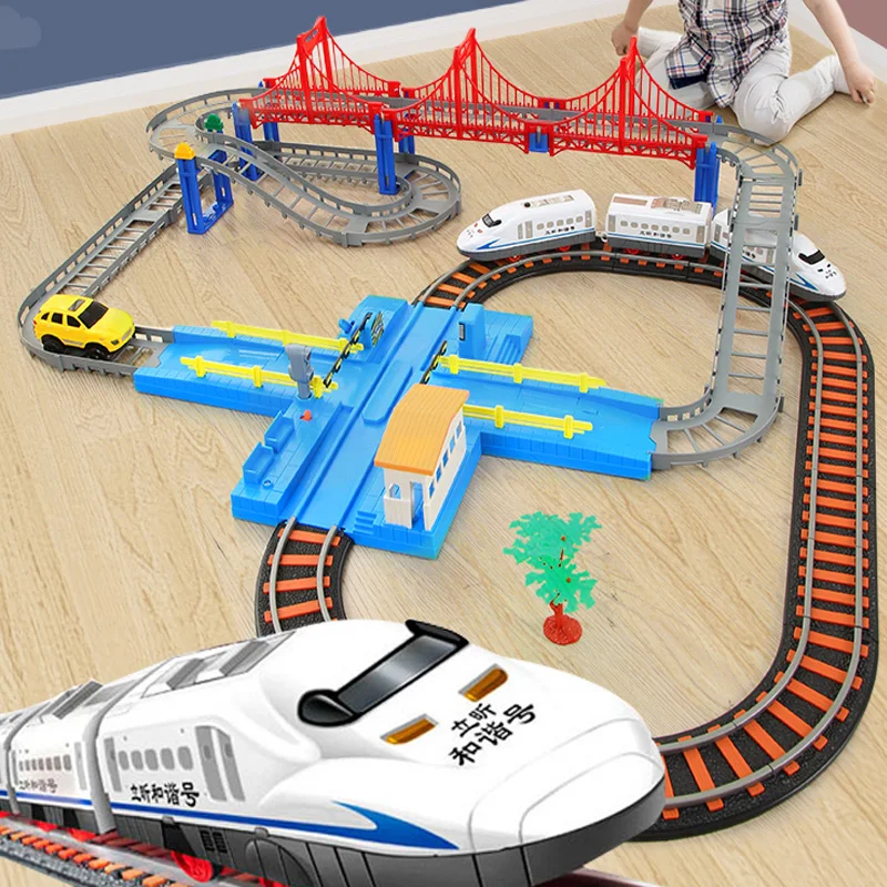 

Electric Train Toy Rails Remote Control Train Model Railway Set Trains High Speed Rails RC Trains Set Simulation Model Toy Set