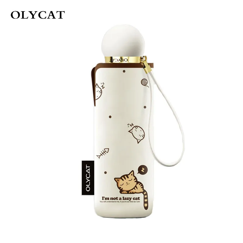 OLYCAT напечатанный с Китти Стиль Модный узор пять-fold Ультрафиолетовый-устойчивый Карманный Зонтик Детские и женские зонты
