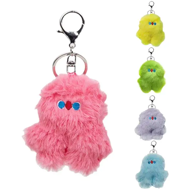 Key Pendant Daily Smooth Surface Delicate Craft Plush Bunny Pendant for Girl  Key Chain  Bag Pendant 4