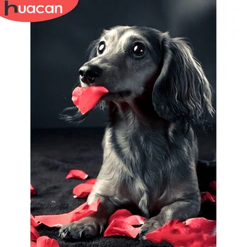 

HUACAN DIY Diamond Painting Full Drill Dog Home Decor 5D Diamond Embroidery Animal New Arrival Mosaic Handmade