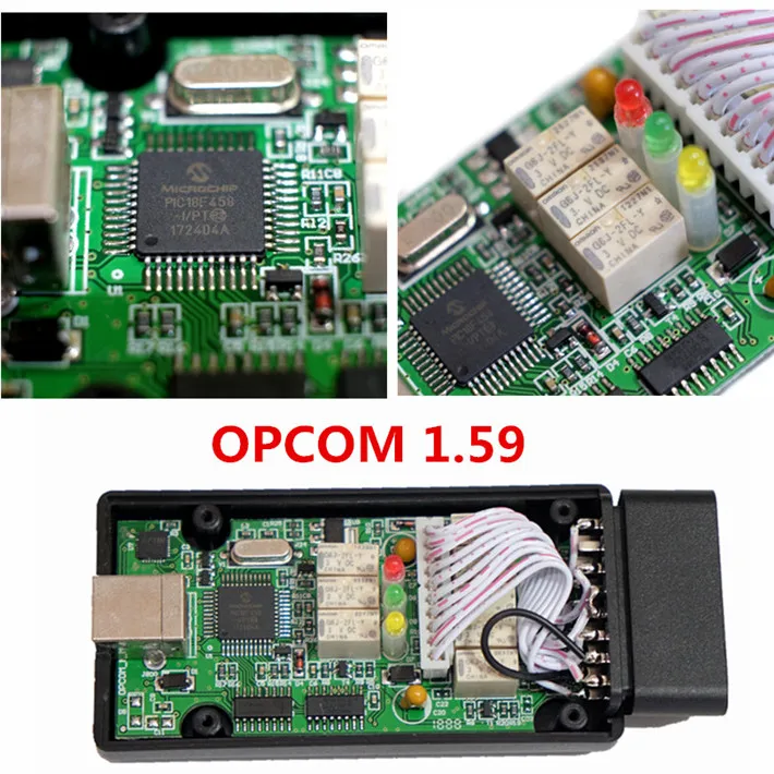 10 шт./партия A+++ качество топ-Оценка Opcom PIC18F458 чип OP-Com ftdi ft232rl Can OBD2 Op- el V1.95 Op Com OP- el Opcom DHL бесплатно - Цвет: OPCOM 1.59