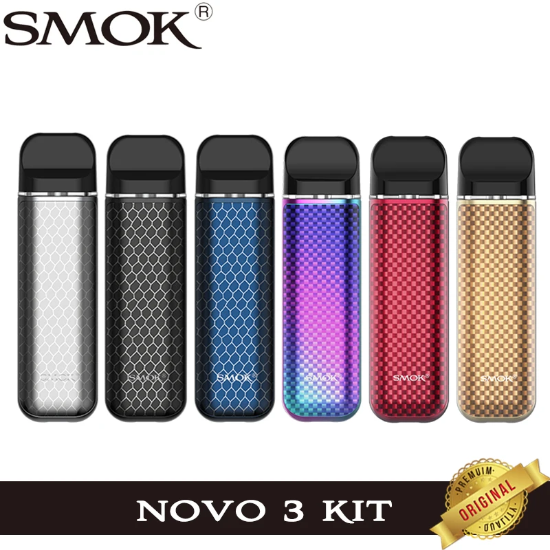 Original humo Novo 3 Kit de batería de 800mAh 25W Vape 1,7 ml Novo 3 de malla de 0.8ohm cartucho de cigarrillo electrónico vaporizador del NOVO 2