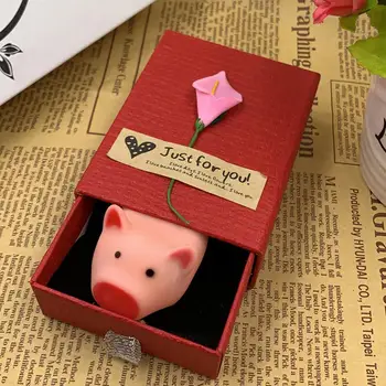 

Pig Animal Soft Squeaky Doll Box Squeezing Floating Bath Toy Funny Anti stress Toys For Kids Adult Birthday Valentine's Day Gift