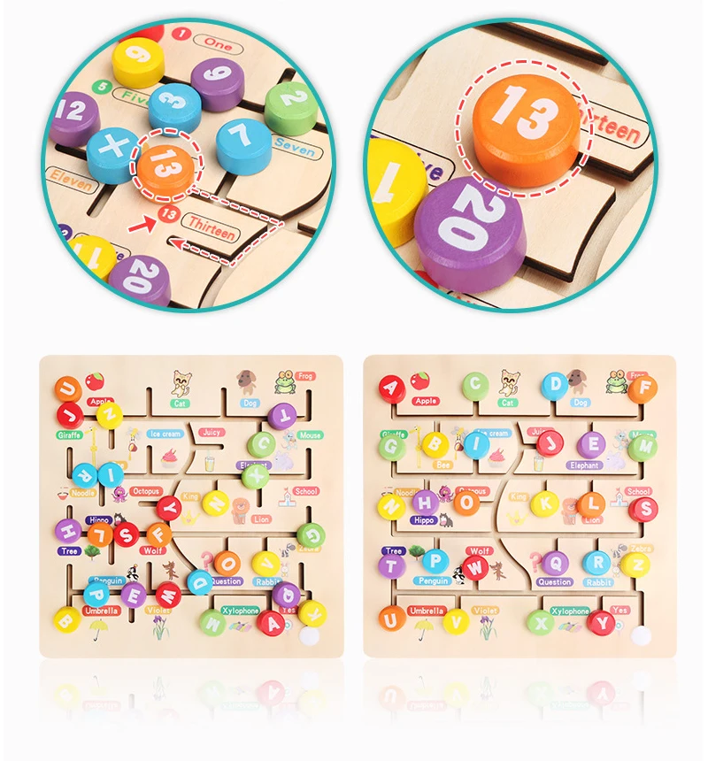 Деревянная головоломка с цифровыми буквами, прогулочная позиция, Когнитивная ручная доска с царапинами, игрушка для раннего развития