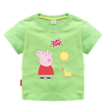 

Peppa Pig Boys Short Sleeve Children T-shirt Kids Clothes Baby Tee Cartoon Costume Toddler Girls Toys for Children Free Shipping