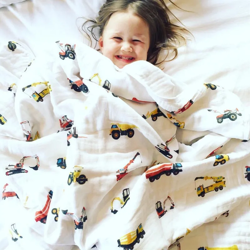 Муслиновое пеленание 120x120, детское одеяло из бамбукового волокна, детское одеяло s, Пеленальное Одеяло для новорожденных, детское одеяло Pielucha, Прямая поставка - Цвет: Crane