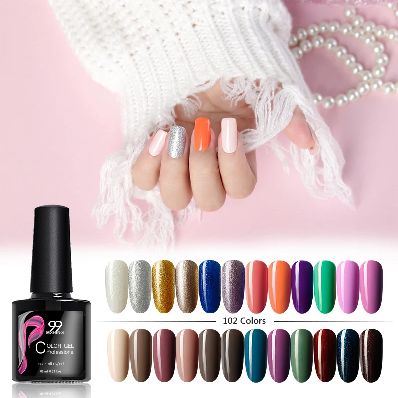 

Mshing99 UV Gel Polish 102 Colors Hot Manicure Nail Art Salon Varnish Design Soak off Enamel LED Nail Polish Gel Lacquer