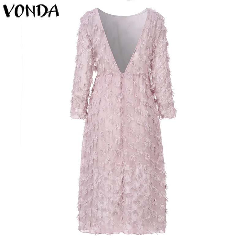 VONDA/Модное Длинное платье для женщин; осенний сарафан с длинными рукавами в богемном стиле; Vestidos; повседневные Элегантные вечерние платья для беременных