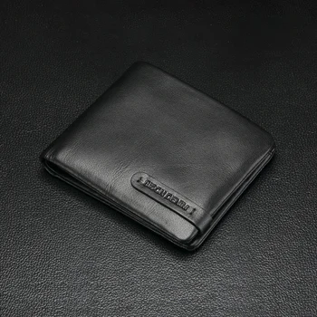 

Black casual business wallet 100% Genuine Leather Male Wallet Super Soft Card Holder Wallet Short Zipper Coin Purse for Men