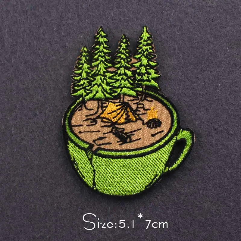 Wilderness Patches On Clothes Mountain Embroidery Patch Nature Adventure Iron On Patches For Clothing Travel Patch Outdoor Badge 