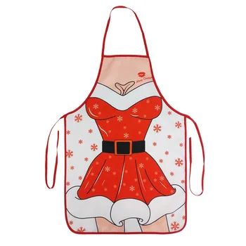 

Christmas Sexy Girl Aprons Polyester Kitchen Xmas Decorations Gift for Mother Baking Accessories Cooking Makeup Party