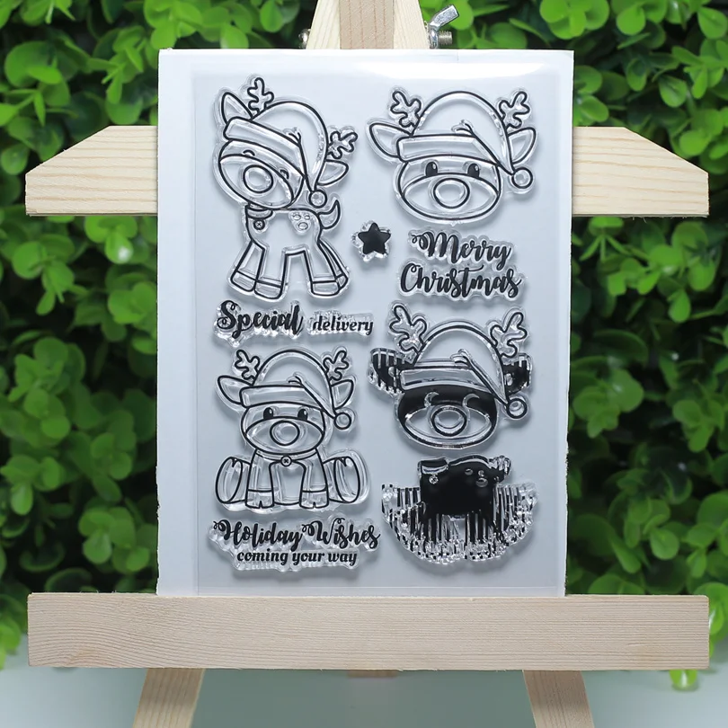 Специальный милый олень прозрачные штампы для Making/изготовление карт/швейная