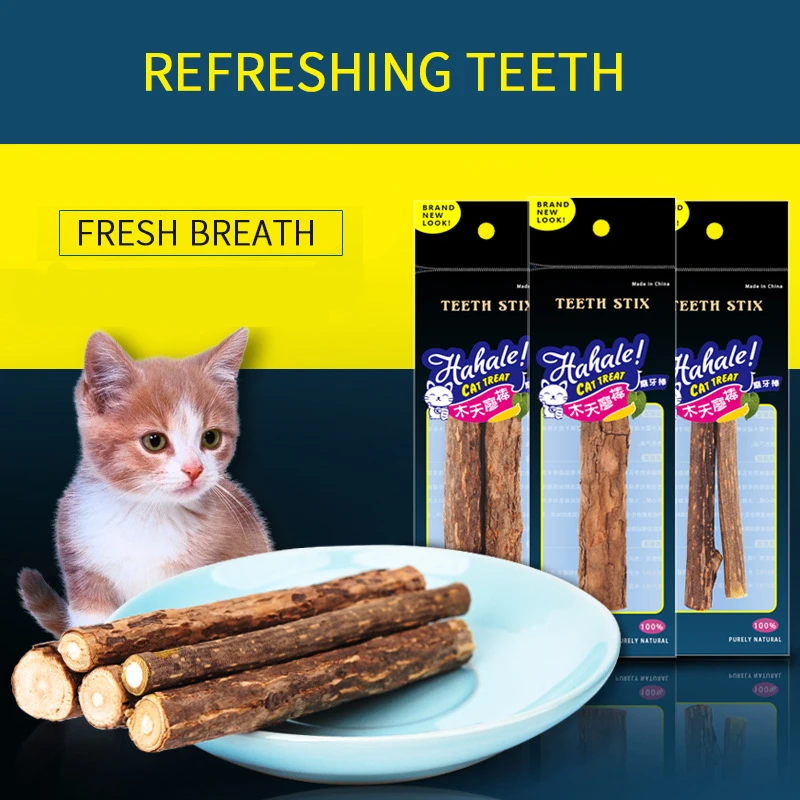 

5PCS Natural Catnip Bold Cat Toys Cleaning Teeth Cat Snacks Help Digestion Cat Toy Set Actinidia Cat Snack Vitamin Supplement