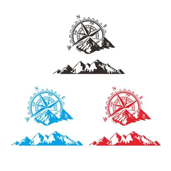 

Compass Mountain Print Vinyl Car Sticker Navigate Offroad Decal Outdoor Car Body Decal