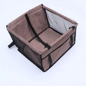 

Pet Car Bag Breathable Pet Car Carrier Vehicle Pet Carrier Durable Pet Carrier Backpack for Home Car (Coffee, Stripe Pattern)