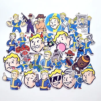 

29Pcs Fallout Game Sticker for Luggage Skateboard Phone Laptop Moto Bicycle Wall Guitar Waterproof PVC Stickers