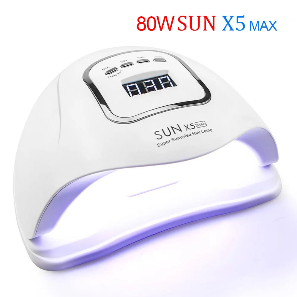 80W SUNX5 MAX 80 Вт Светодиодная УФ-лампа для ногтей с вакуумным пылесосом для ногтей гель-Сушилка для ногтей 2 вентилятора пылесборник для ногтей 2 в 1 инструмент для маникюра и маникюра - Цвет: 80W SUNX5 MAX