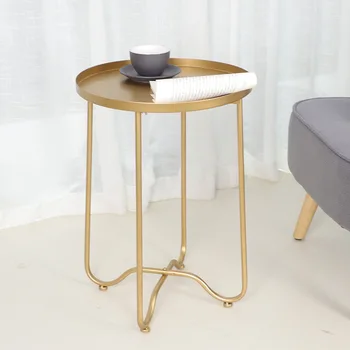 

Nordic Folding Coffee Table Living Room Golden Iron Sofa Side Dining Table Small Round End Tea Table Home Bathroom Furniture