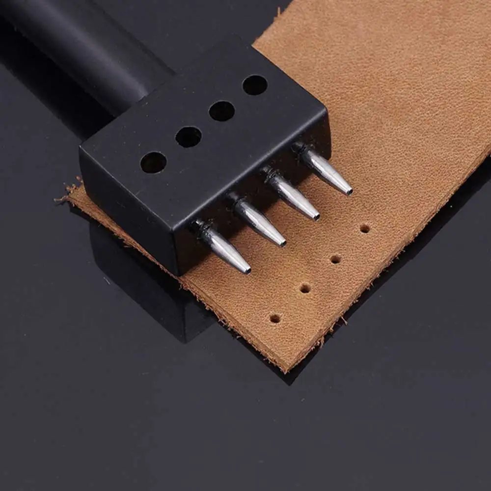 

1mm Round Hole Punch Row Prong Stitching Cutter Tool Make Hand Sewing Hole 2/4/6 Holes Leather Craft Tools 4/5/6mm Spacing
