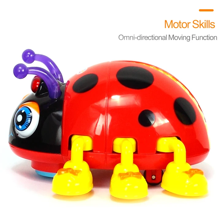 HOLA TOYS 82721 детские игрушки младенческий ползучий Жук электрическая игрушка Божья коровка с музыкой и светом обучающие игрушки для детей Подарки